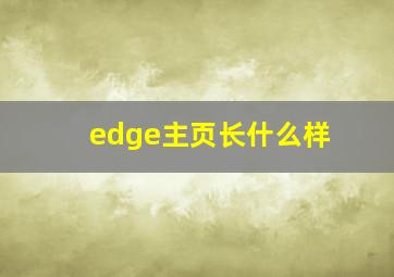 edge主页长什么样