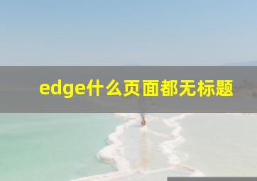 edge什么页面都无标题