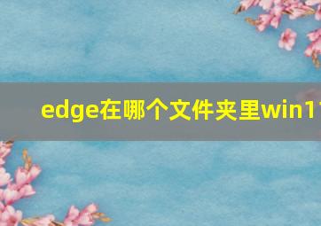 edge在哪个文件夹里win11