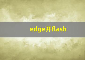 edge开flash