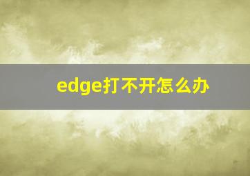 edge打不开怎么办