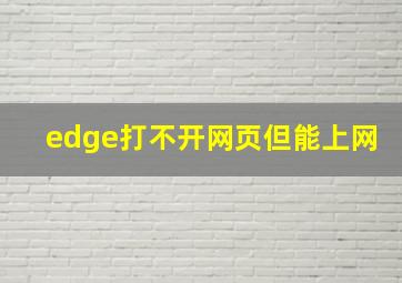 edge打不开网页但能上网