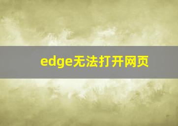 edge无法打开网页