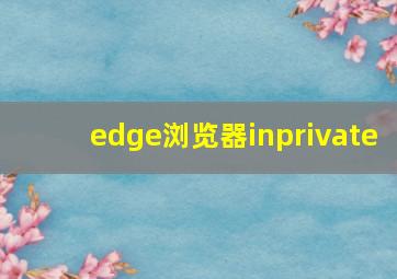 edge浏览器inprivate