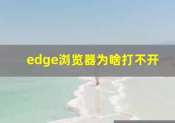 edge浏览器为啥打不开