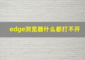 edge浏览器什么都打不开