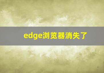 edge浏览器消失了