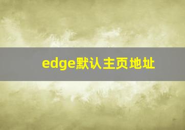 edge默认主页地址