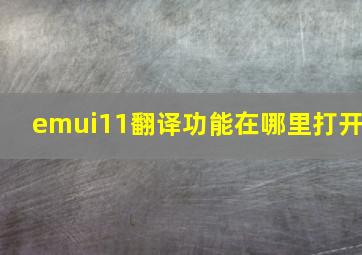 emui11翻译功能在哪里打开