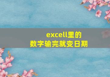 excell里的数字输完就变日期