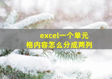 excel一个单元格内容怎么分成两列