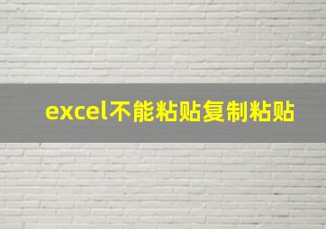 excel不能粘贴复制粘贴