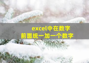 excel中在数字前面统一加一个数字