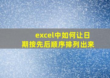 excel中如何让日期按先后顺序排列出来