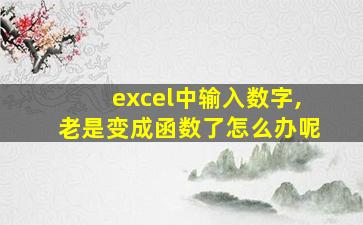 excel中输入数字,老是变成函数了怎么办呢