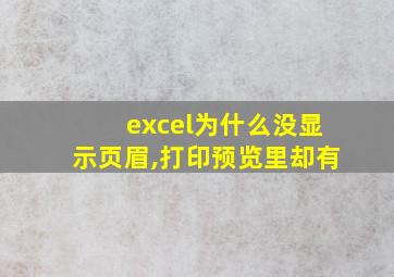 excel为什么没显示页眉,打印预览里却有