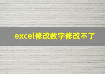 excel修改数字修改不了