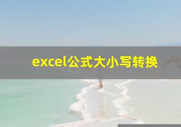 excel公式大小写转换