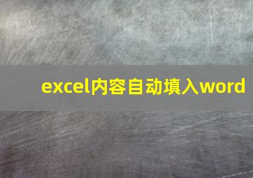 excel内容自动填入word