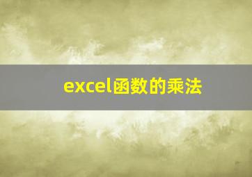 excel函数的乘法