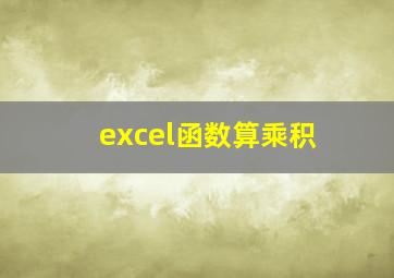 excel函数算乘积