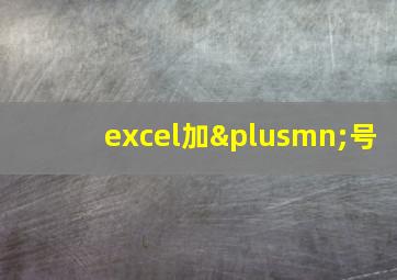 excel加±号