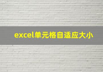 excel单元格自适应大小