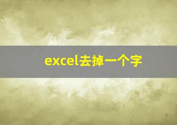 excel去掉一个字