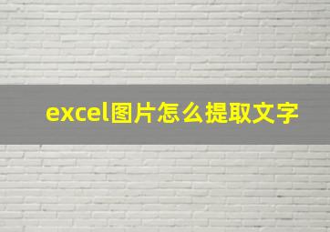 excel图片怎么提取文字