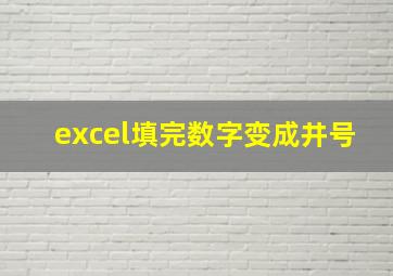 excel填完数字变成井号