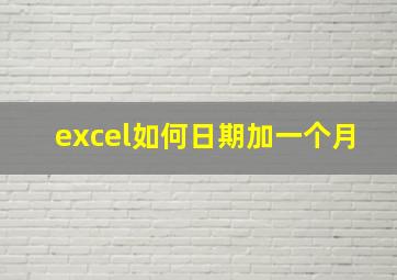 excel如何日期加一个月