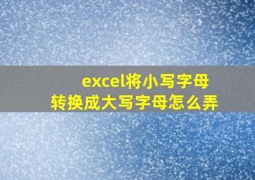 excel将小写字母转换成大写字母怎么弄