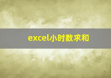 excel小时数求和