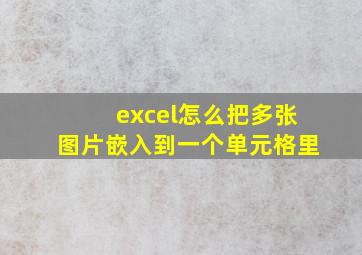 excel怎么把多张图片嵌入到一个单元格里