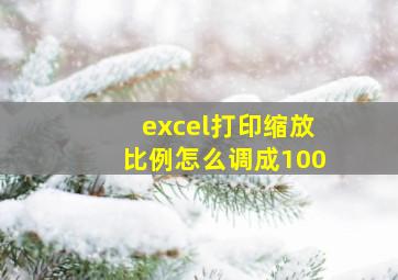 excel打印缩放比例怎么调成100