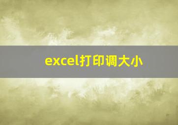 excel打印调大小