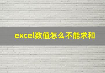 excel数值怎么不能求和