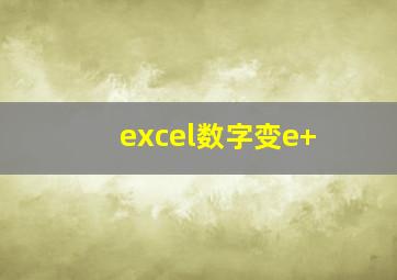 excel数字变e+