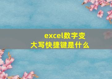 excel数字变大写快捷键是什么