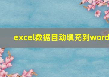 excel数据自动填充到word