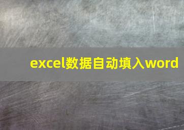 excel数据自动填入word