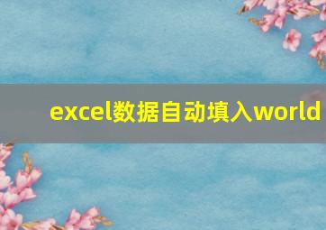 excel数据自动填入world