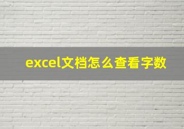 excel文档怎么查看字数