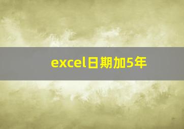 excel日期加5年