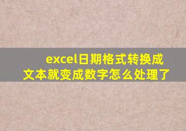 excel日期格式转换成文本就变成数字怎么处理了