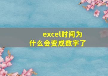 excel时间为什么会变成数字了