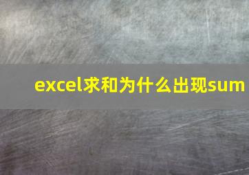 excel求和为什么出现sum