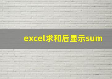 excel求和后显示sum