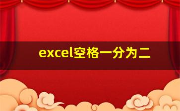 excel空格一分为二