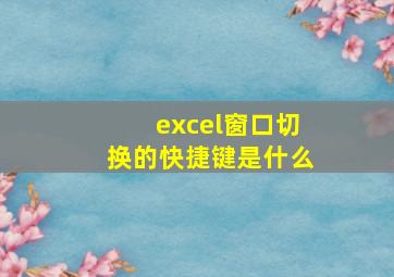 excel窗口切换的快捷键是什么